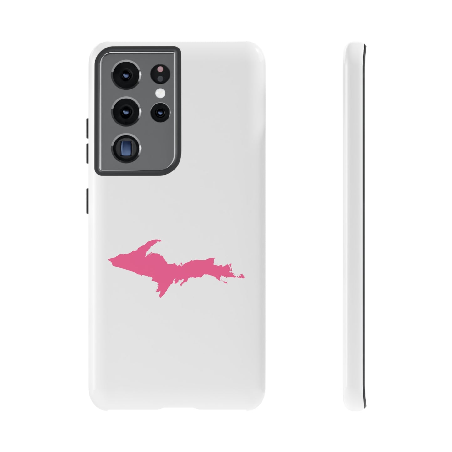 Michigan Upper Peninsula Tough Phone Case (w/ Pink UP Flag Outline) | Samsung & Pixel Android