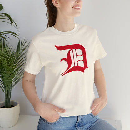 Detroit 'Old English D' T-Shirt (Aliform Red) | Unisex Standard