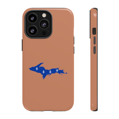 Michigan Upper Peninsula Tough Phone Case (Copper Color w/ UP Quebec Flag Outline) | Apple iPhone