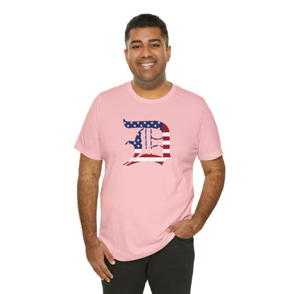 Detroit 'Old English D' T-Shirt (Patriotic Edition) | Unisex Standard