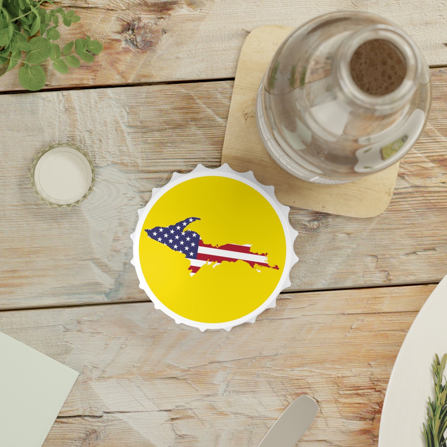 Michigan Upper Peninsula Bottle Opener (w/ UP USA Flag ) | Gadsden Yellow