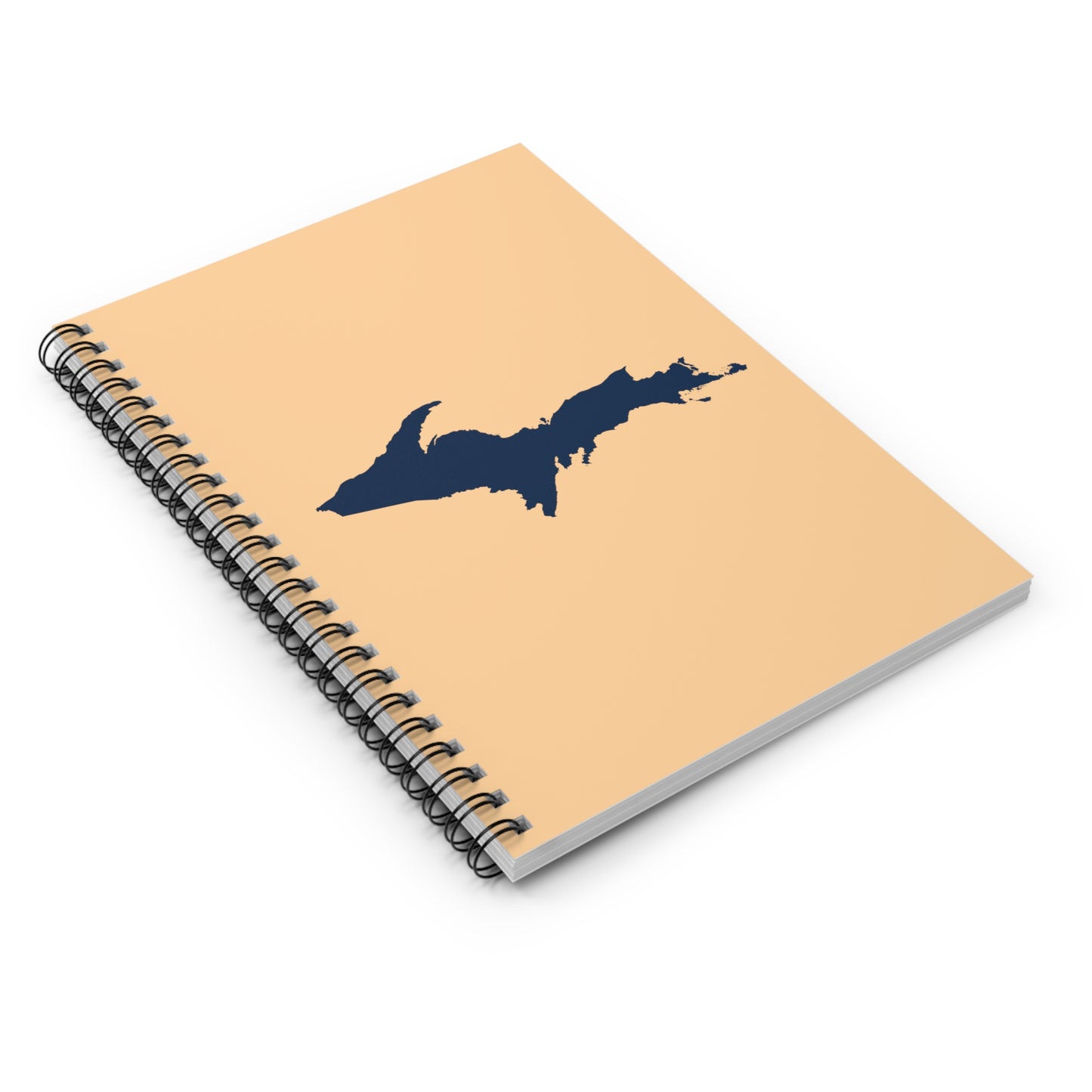 Michigan Upper Peninsula Spiral Notebook (w/ UP Outline) | Pale Apricot