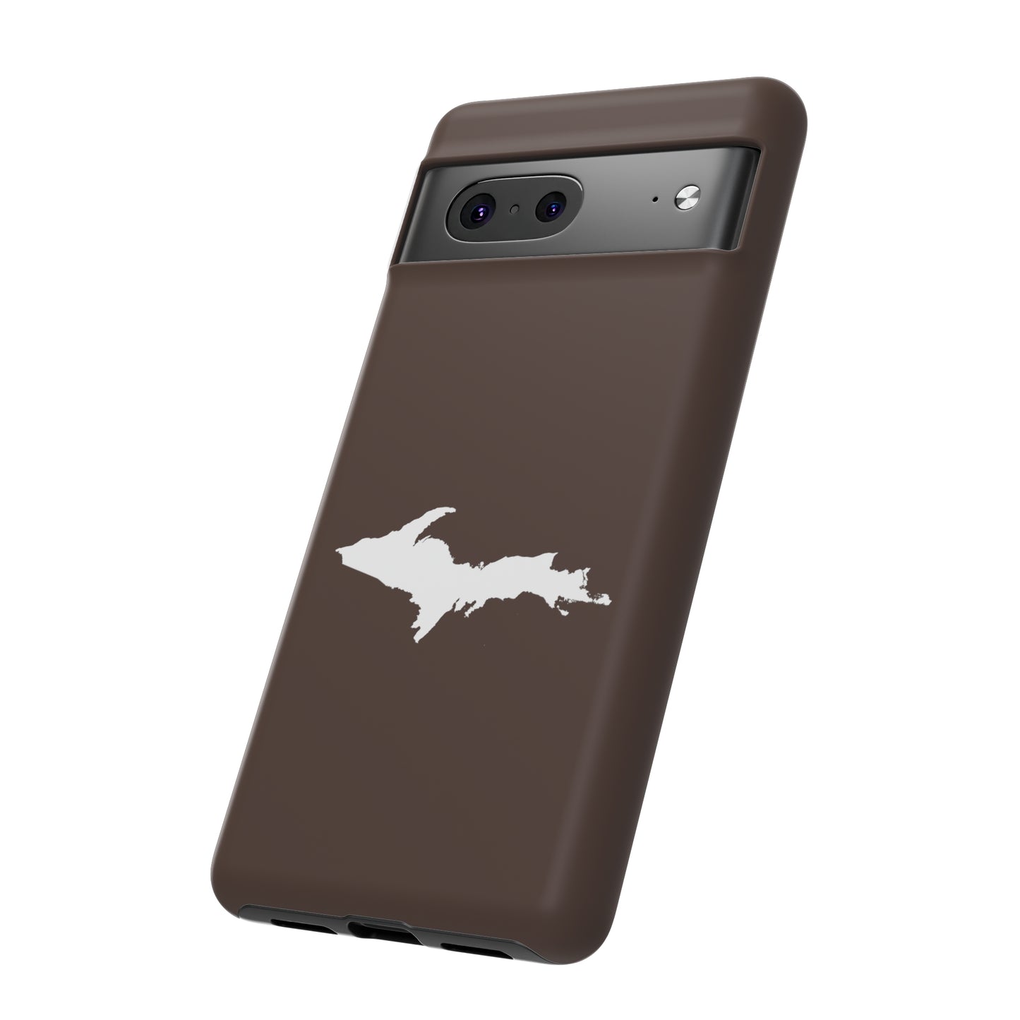 Michigan Upper Peninsula Tough Phone Case (Hickory Color w/ UP Outline) | Samsung & Pixel Android