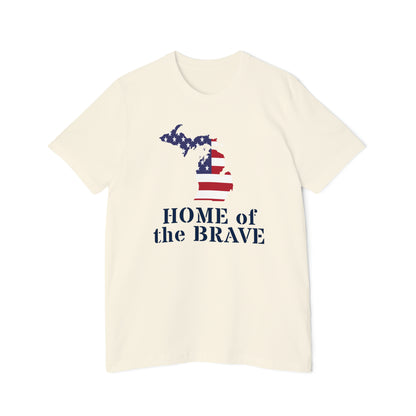 'Home of the Brave' T-Shirt (w/ MI USA Flag) | Made in USA