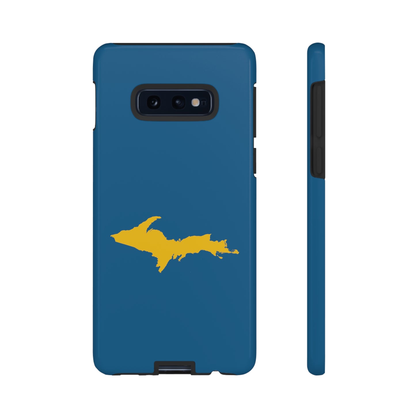 Michigan Upper Peninsula Tough Phone Case (Blueberry w/ Gold UP Outline) | Samsung & Pixel Android