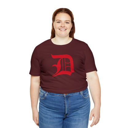 Detroit 'Old English D' T-Shirt (Aliform Red) | Unisex Standard