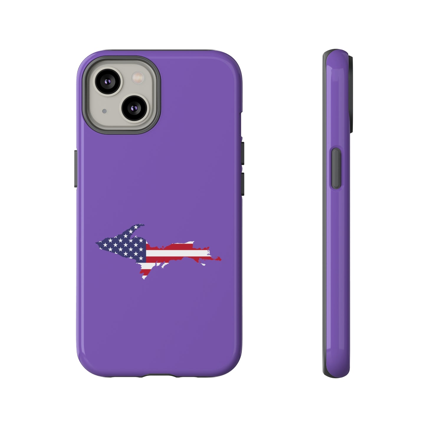 Michigan Upper Peninsula Tough Phone Case (Lake Iris w/ UP USA Flag Outline) | Apple iPhone