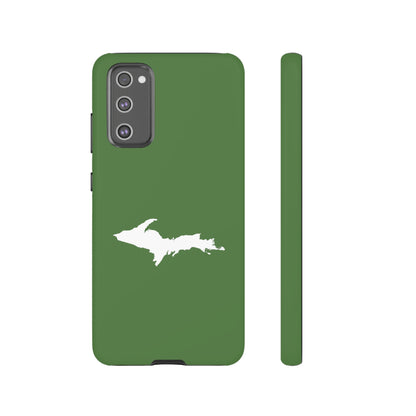 Michigan Upper Peninsula Tough Phone Case (Pine Green w/ UP Outline) | Samsung & Pixel Android