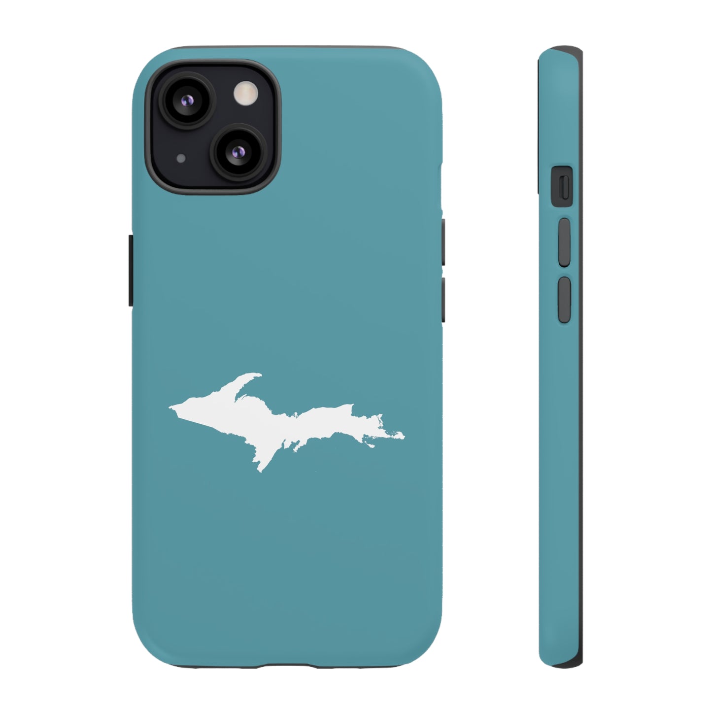 Michigan Upper Peninsula Tough Phone Case (Lake Huron Blue w/ UP Outline) | Apple iPhone