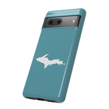 Michigan Upper Peninsula Tough Phone Case (Huron Blue w/ UP Outline) | Samsung & Pixel Android