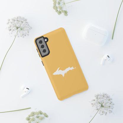 Michigan Upper Peninsula Tough Phone Case (Citrine Color w/ UP Outline) | Samsung & Pixel Android