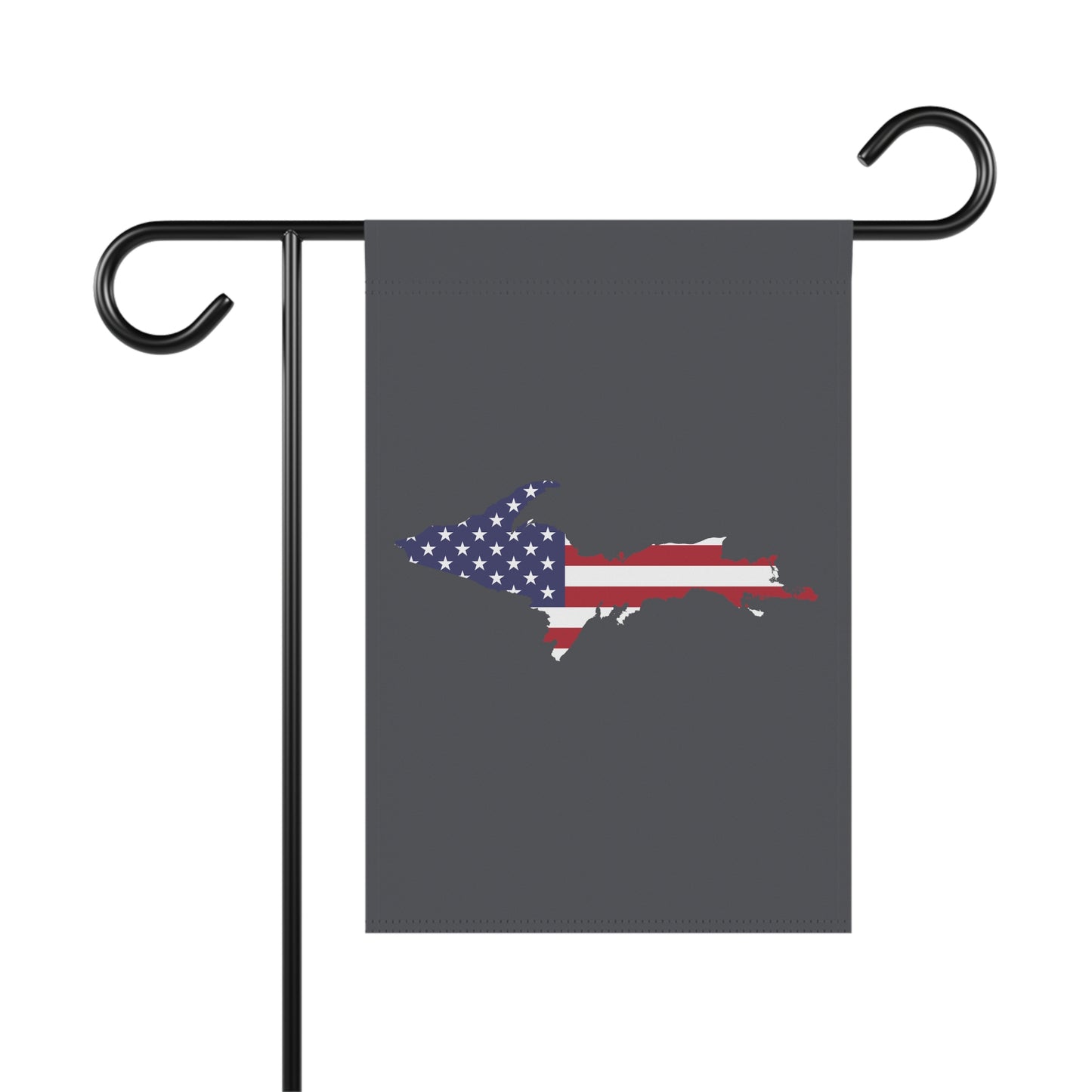 Michigan Upper Peninsula Home & Garden Flag (w/ UP USA Flag) | Iron Ore Grey