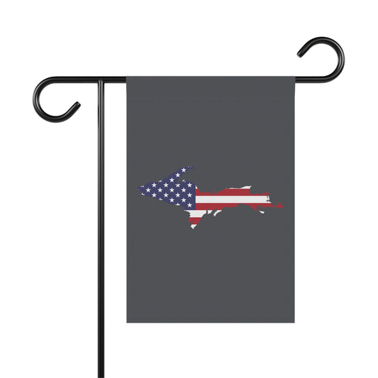 Michigan Upper Peninsula Home & Garden Flag (w/ UP USA Flag) | Iron Ore Grey