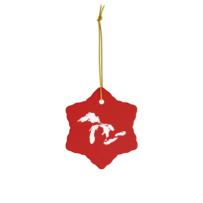 Great Lakes Christmas Ornament (Santa Red) | Ceramic - 4 Shapes