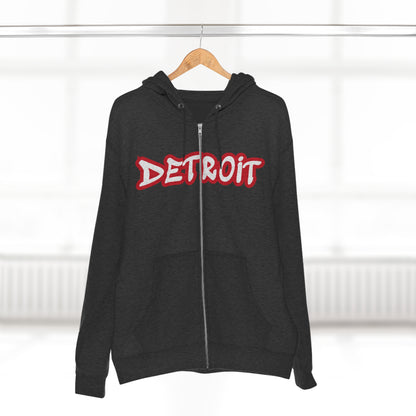 'Detroit' Hoodie (Aliform Red Tag Font) | Unisex Full Zip