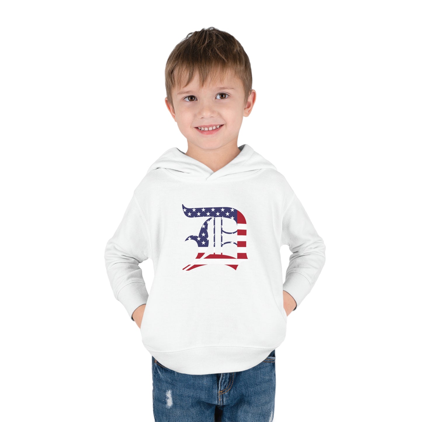 Detroit 'Old English D' Hoodie (Patriotic Edition) | Unisex Toddler