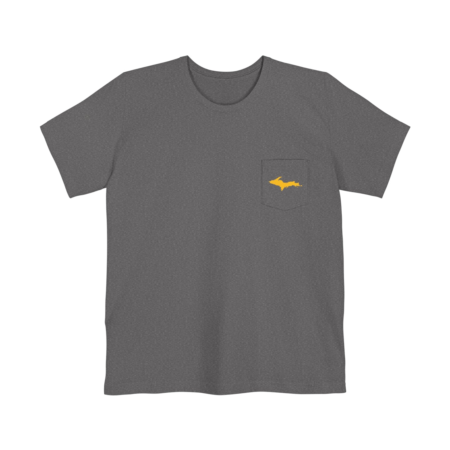 Michigan Upper Peninsula Pocket T-Shirt (w/ Gold UP Outline) | Unisex Standard