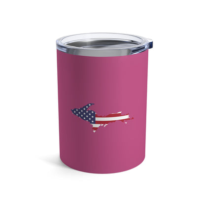 Michigan Upper Peninsula Tumbler (w/ UP USA Flag) | Apple Blossom Pink - 10oz