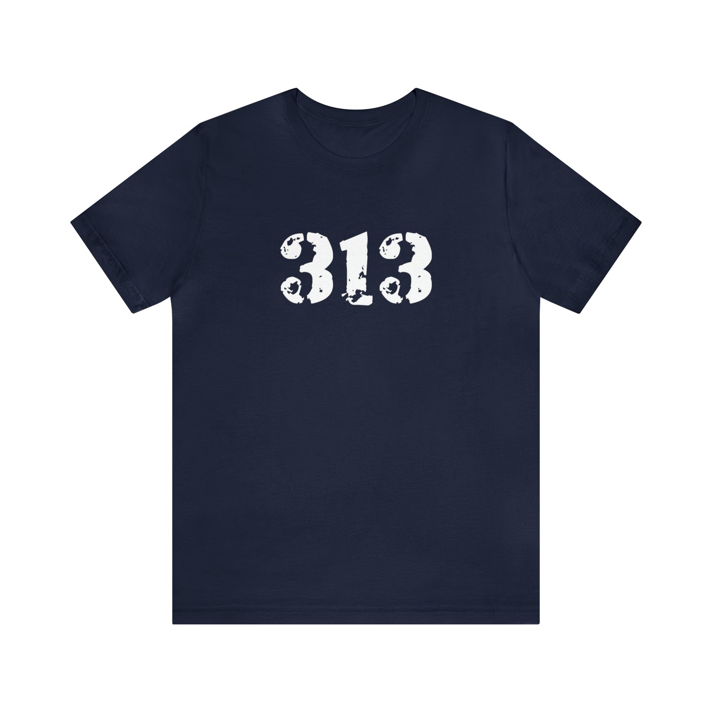 Detroit '313' T-Shirt (Distressed Stencil Font) | Unisex Standard Fit