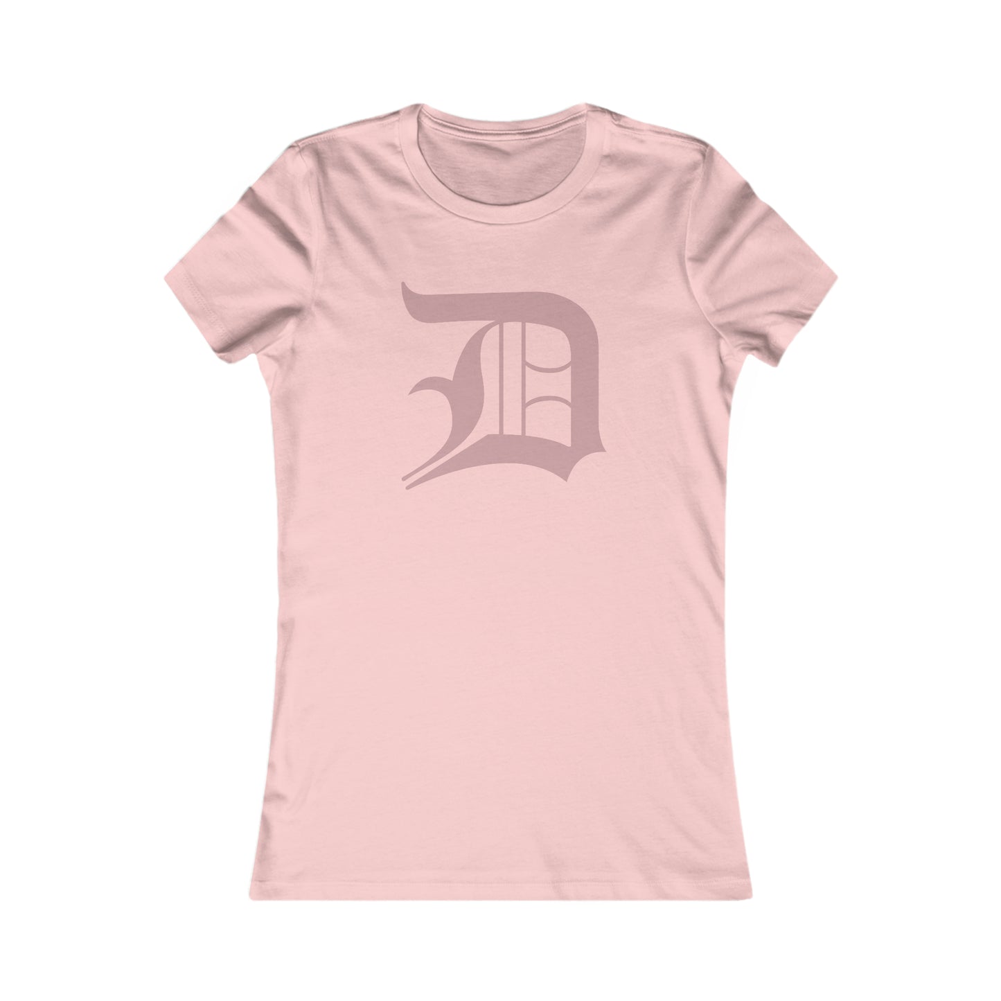 Detroit 'Old English D' T-Shirt (Cherry Blossom Pink) | Women's Slim Fit