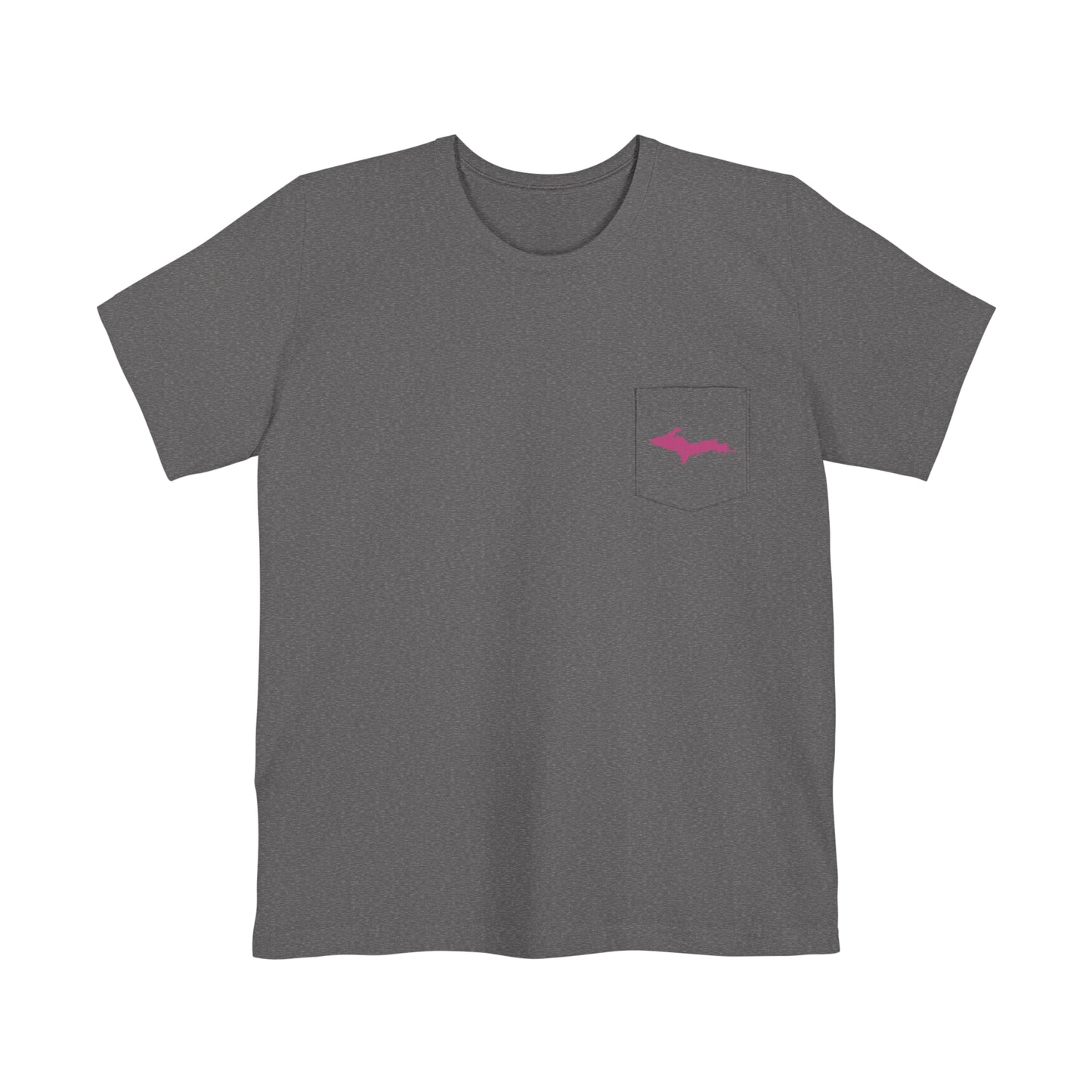 Michigan Upper Peninsula Pocket T-Shirt (w/ Pink UP Outline) | Unisex Standard