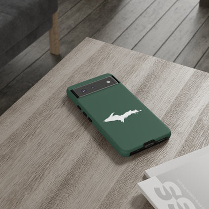 Michigan Upper Peninsula Tough Phone Case (Ginger Ale Green w/ UP Outline) | Samsung & Pixel Android