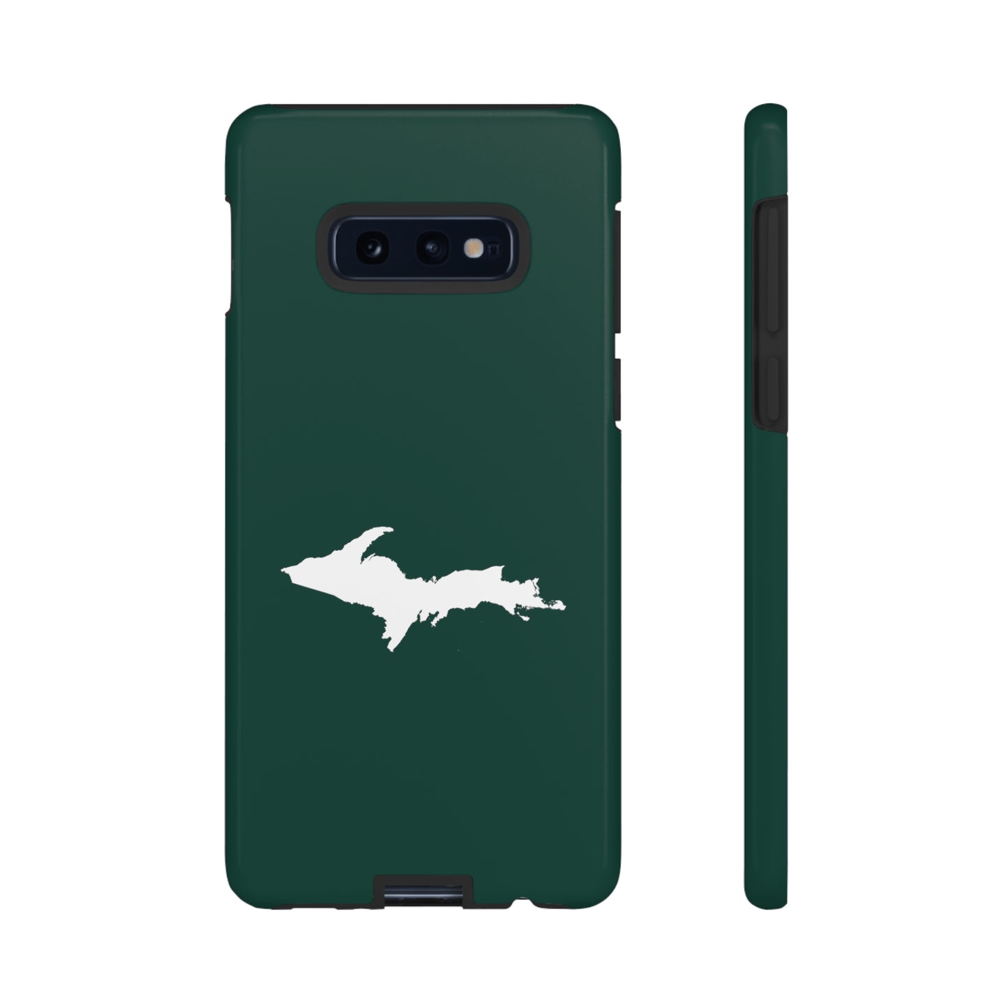 Michigan Upper Peninsula Tough Phone Case (Green w/ White UP Outline) | Samsung & Pixel Android