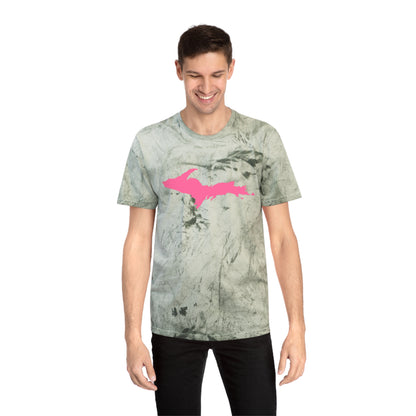 Michigan Upper Peninsula T-Shirt (w/ Pink UP Outline) | Unisex Color Blast