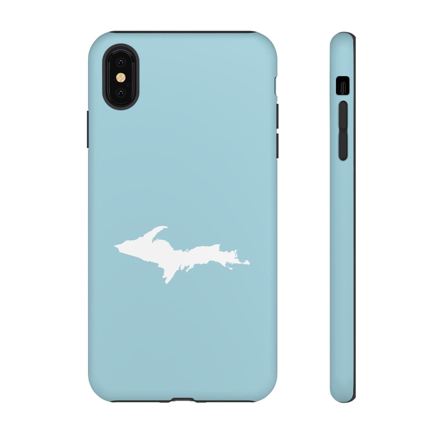 Michigan Upper Peninsula Tough Phone Case ('58 Caddie Blue w/ UP Outline) | Apple iPhone