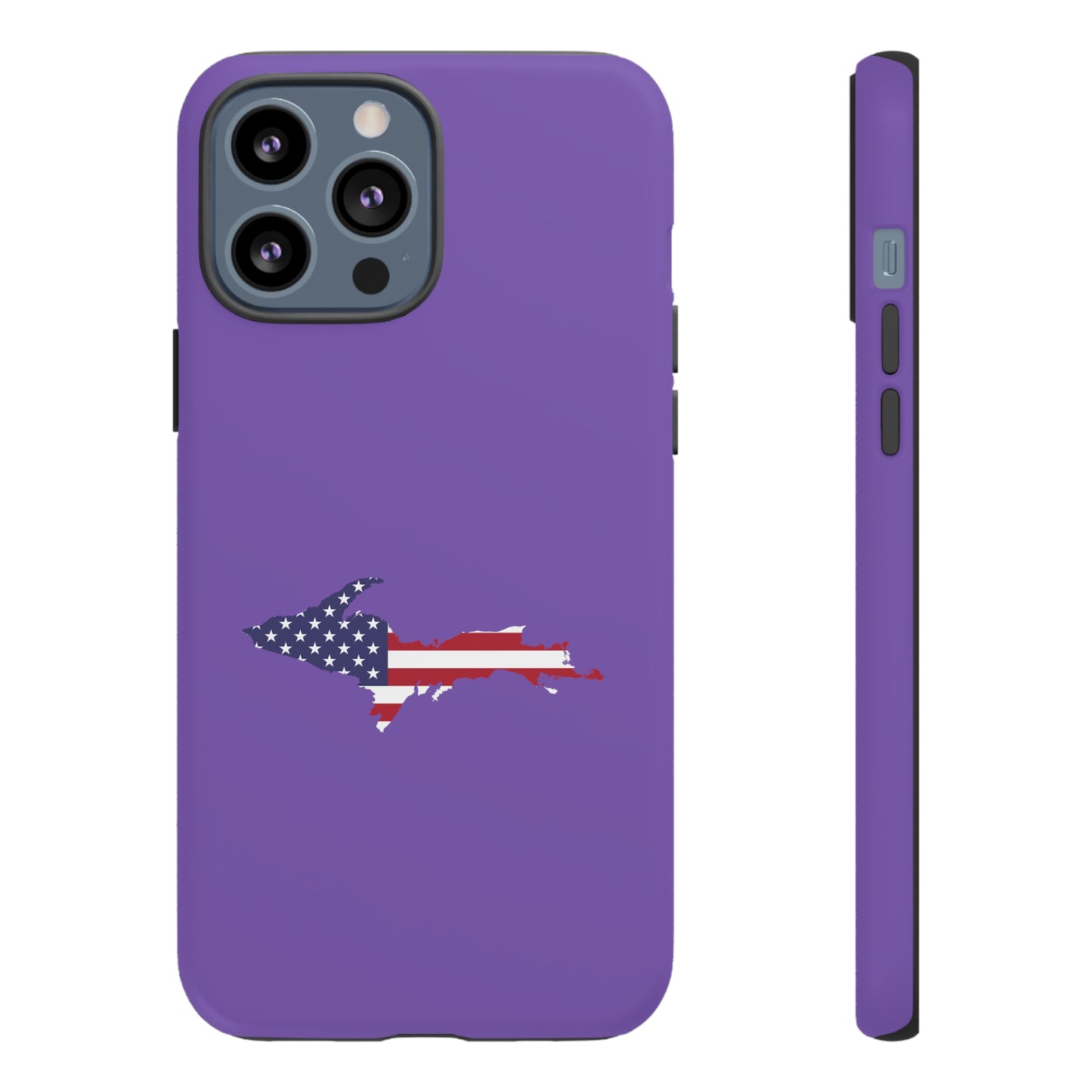 Michigan Upper Peninsula Tough Phone Case (Lake Iris w/ UP USA Flag Outline) | Apple iPhone