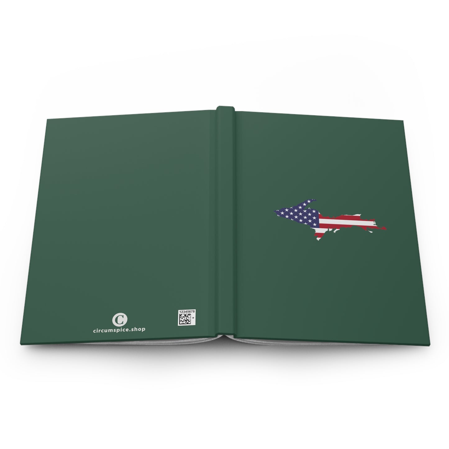 Michigan Upper Peninsula Hardcover Journal (w/ UP USA Flag) | Ruled - Ginger Ale Green