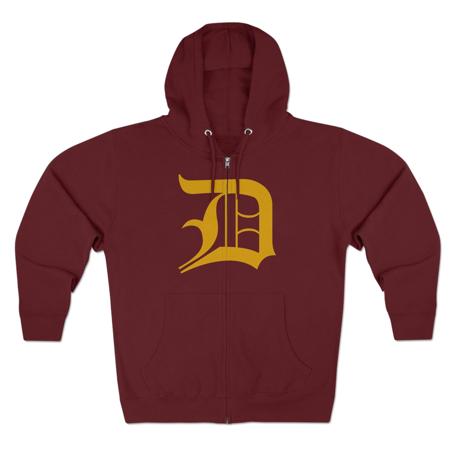 Detroit 'Old English D' Hoodie (Full-Body Gold) | Unisex Full Zip