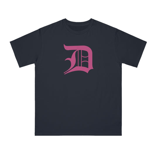 Detroit 'Old English D' T-Shirt (Apple Blossom Pink) | Unisex Organic