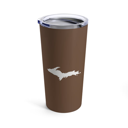 Michigan Upper Peninsula Tumbler (w/ UP Outline) | Coffee Color - 20oz