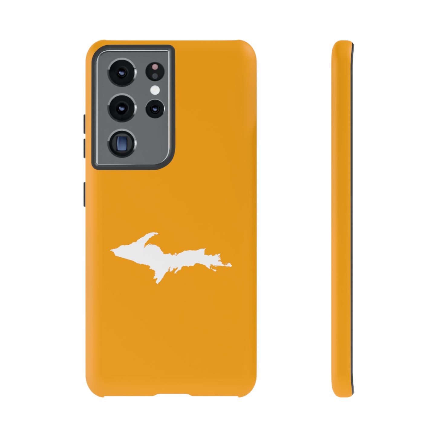 Michigan Upper Peninsula Tough Phone Case (Autumn Birch Leaf Color w/ UP Outline) | Samsung & Pixel Android