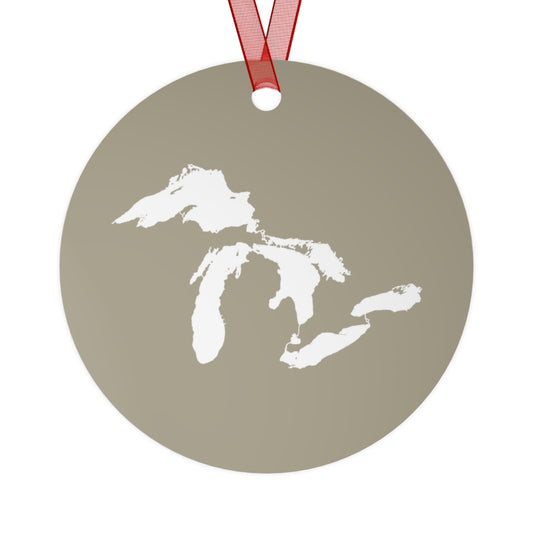Great Lakes Christmas Ornament | Metal - Petoskey Beige