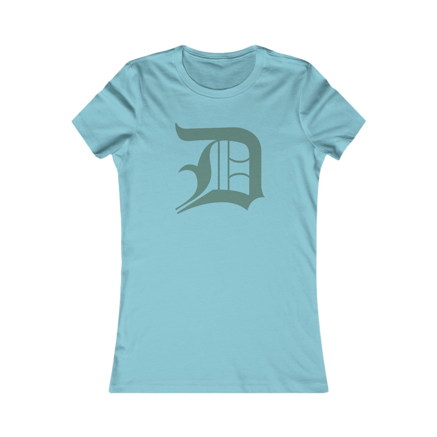 Detroit 'Old English D' T-Shirt (Copper Green) | Women's Slim Fit