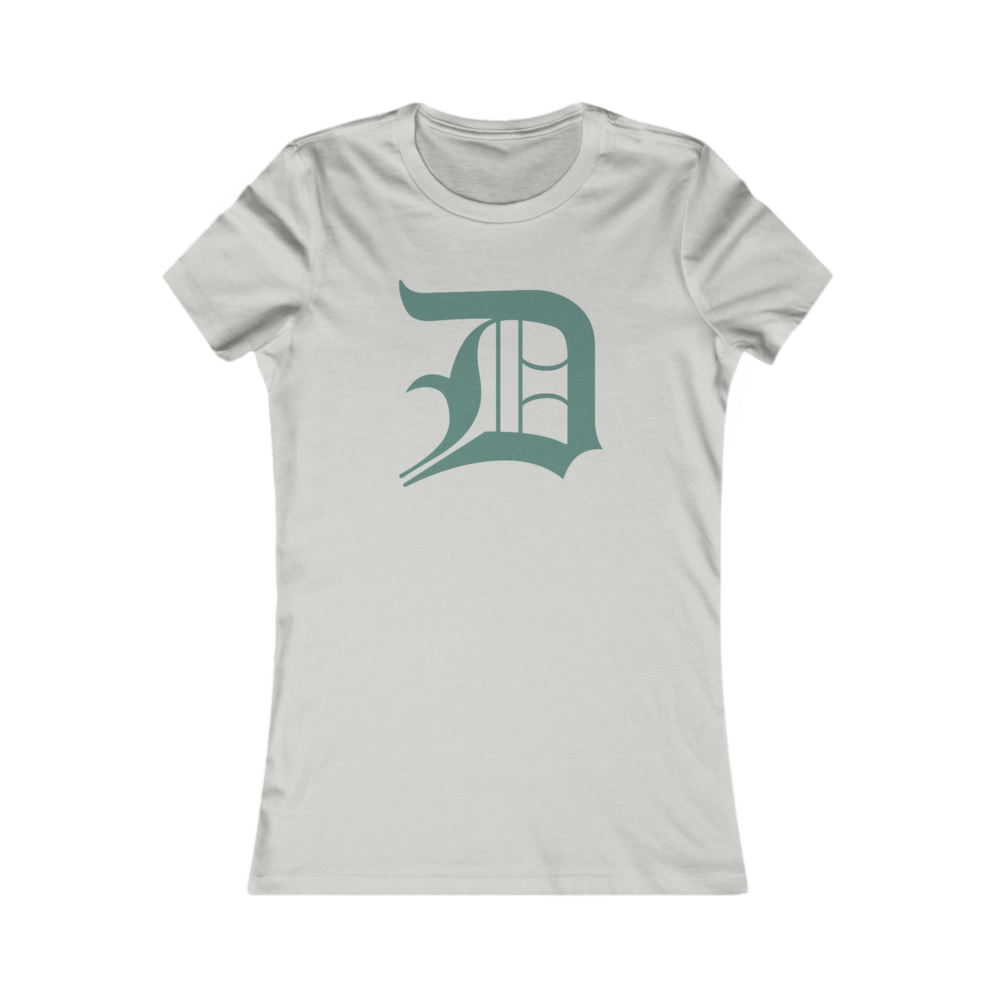 Detroit 'Old English D' T-Shirt (Copper Green) | Women's Slim Fit