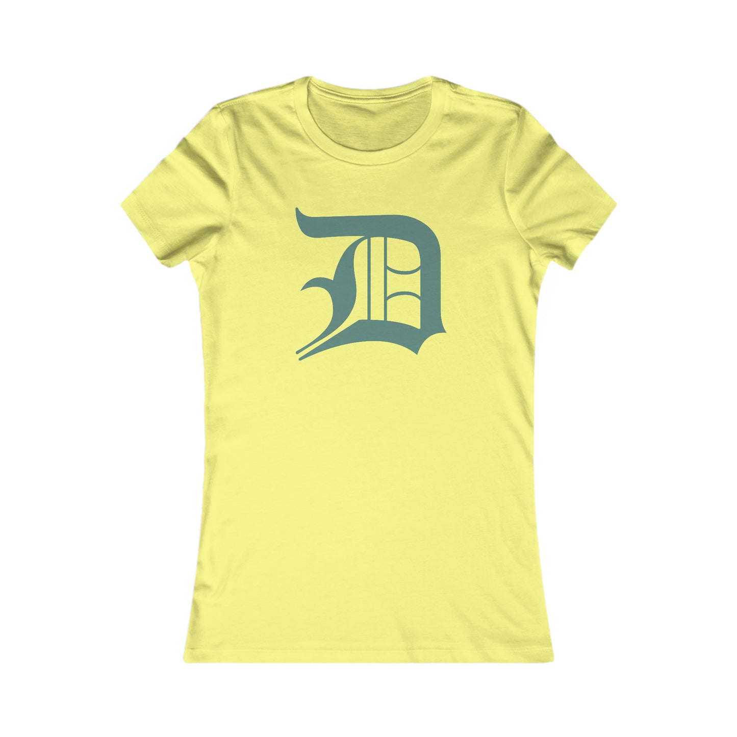 Detroit 'Old English D' T-Shirt (Copper Green) | Women's Slim Fit