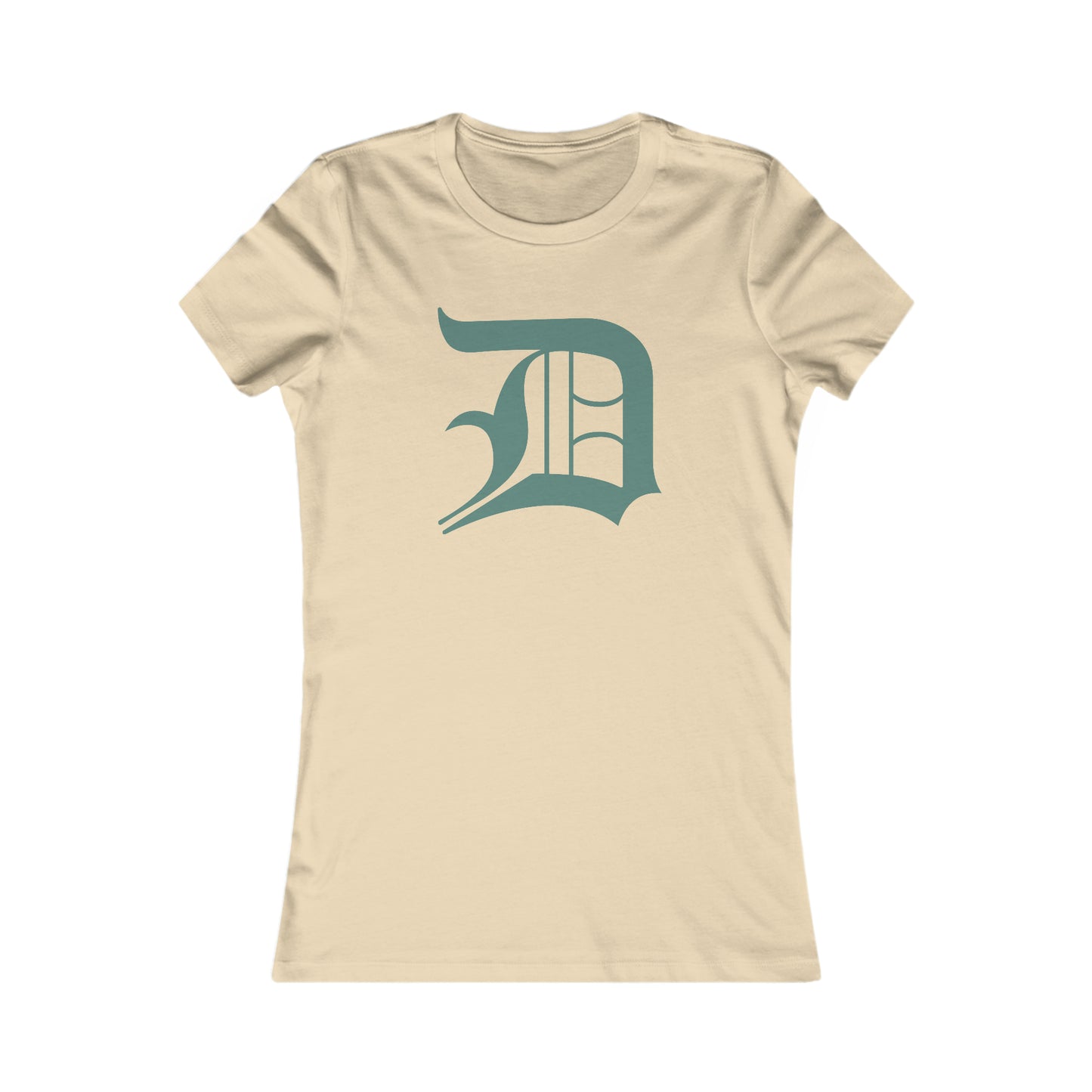 Detroit 'Old English D' T-Shirt (Copper Green) | Women's Slim Fit