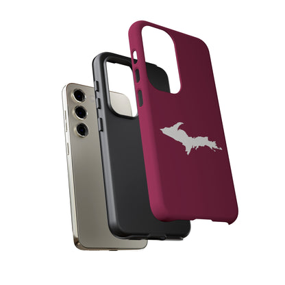 Michigan Upper Peninsula Tough Phone Case (Ruby Red w/ UP Outline) | Samsung & Pixel Android