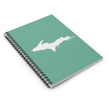 Michigan Upper Peninsula Spiral Notebook (w/ UP Outline) | Metallic Mint Green