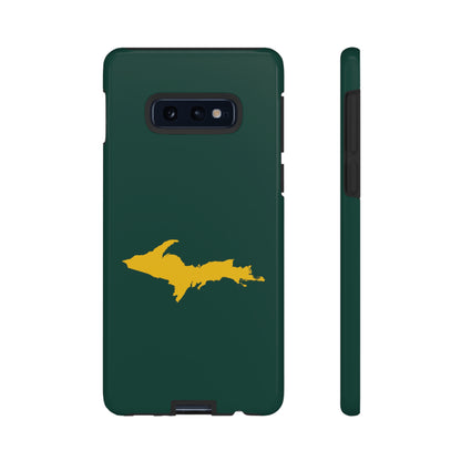 Michigan Upper Peninsula Tough Phone Case (Green w/ Gold UP Outline) | Samsung & Pixel Android