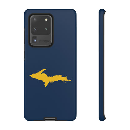 Michigan Upper Peninsula Tough Phone Case (Navy w/ Gold UP Outline) | Samsung & Pixel Android