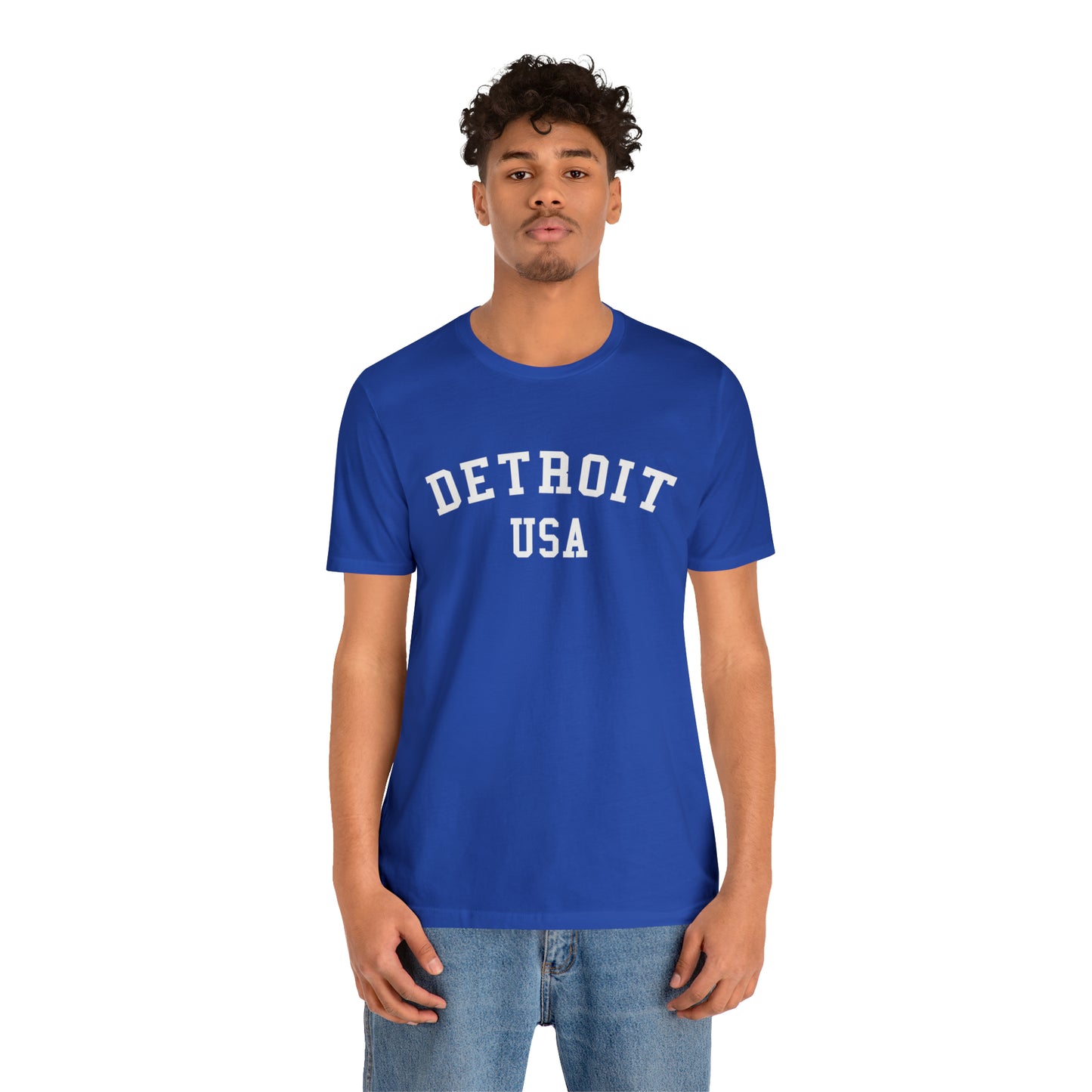 'Detroit USA' T-Shirt (Collegiate Font) | Unisex Standard