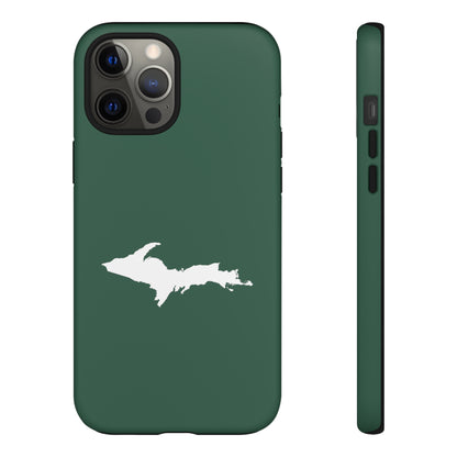 Michigan Upper Peninsula Tough Phone Case (Ginger Ale Green w/ UP Outline) | Apple iPhone