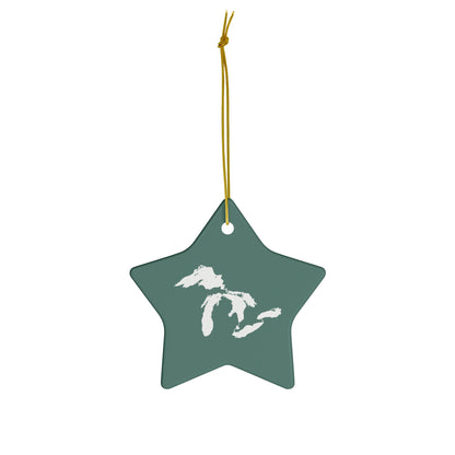 Great Lakes Christmas Ornament (Copper Green) | Ceramic - 4 Shapes