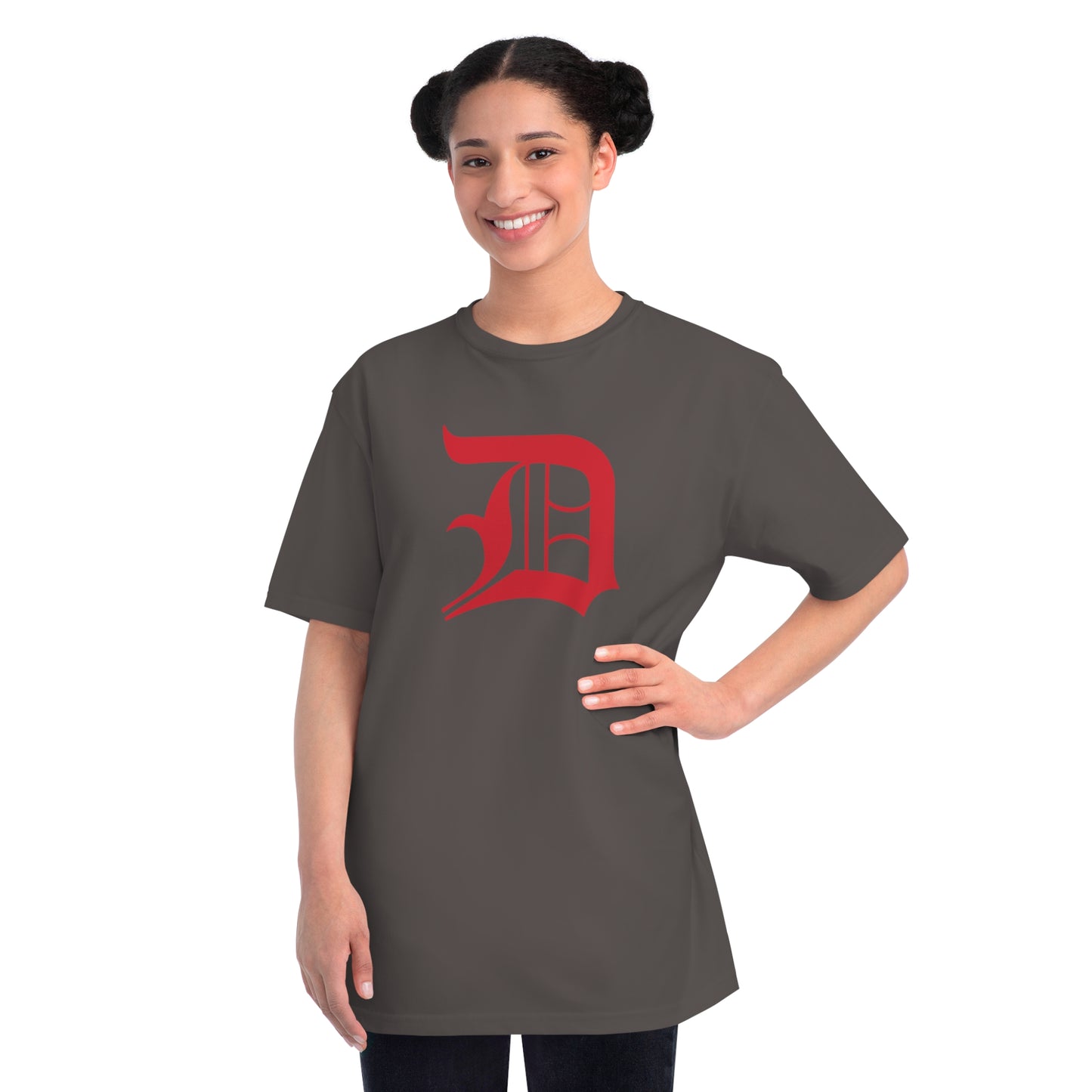 Detroit 'Old English D' T-Shirt (Aliform Red) | Unisex Organic