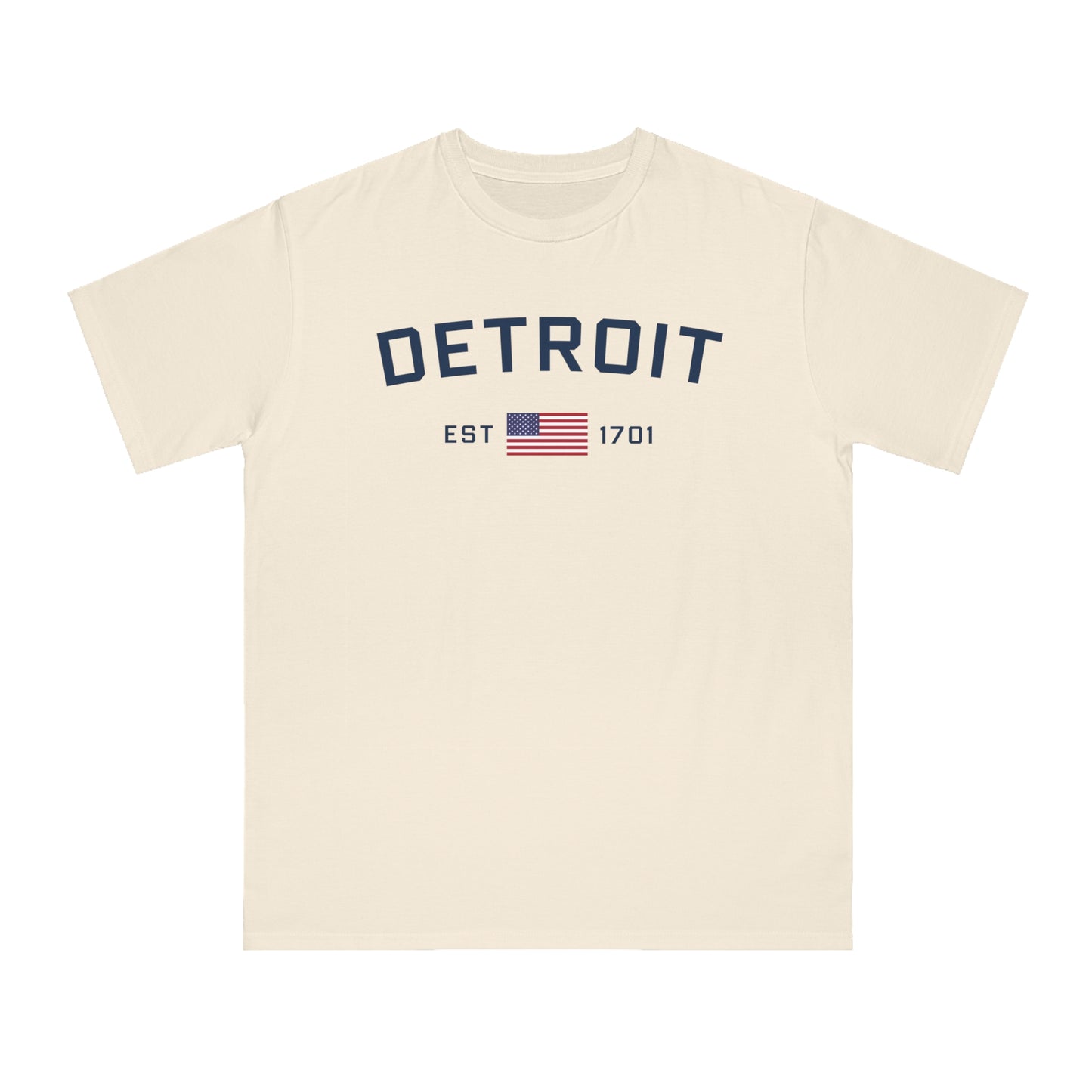 'Detroit EST 1701'' T-Shirt (w/ USA Flag) | Unisex Organic