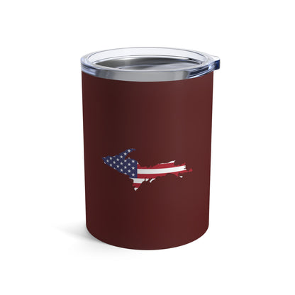 Michigan Upper Peninsula Tumbler (w/ UP USA Flag) | Cherrywood Color - 10oz